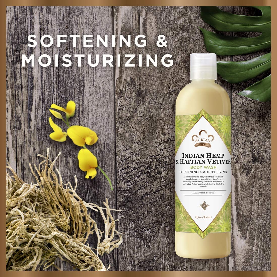 Nubian Heritage Body Wash Indian Hemp & Haitian Vetiver, 13 Fz