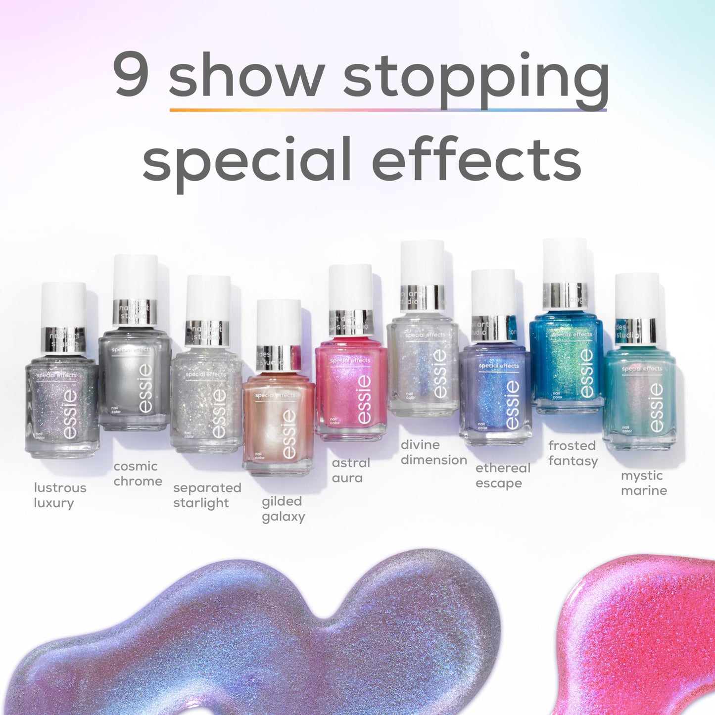 essie Nail Art Studio Special Effects Polish, Pearl, Vegan, Blue Nail Polish, Divine Dimension, 0.46 Fl Oz Beauty & Personal Care essie
