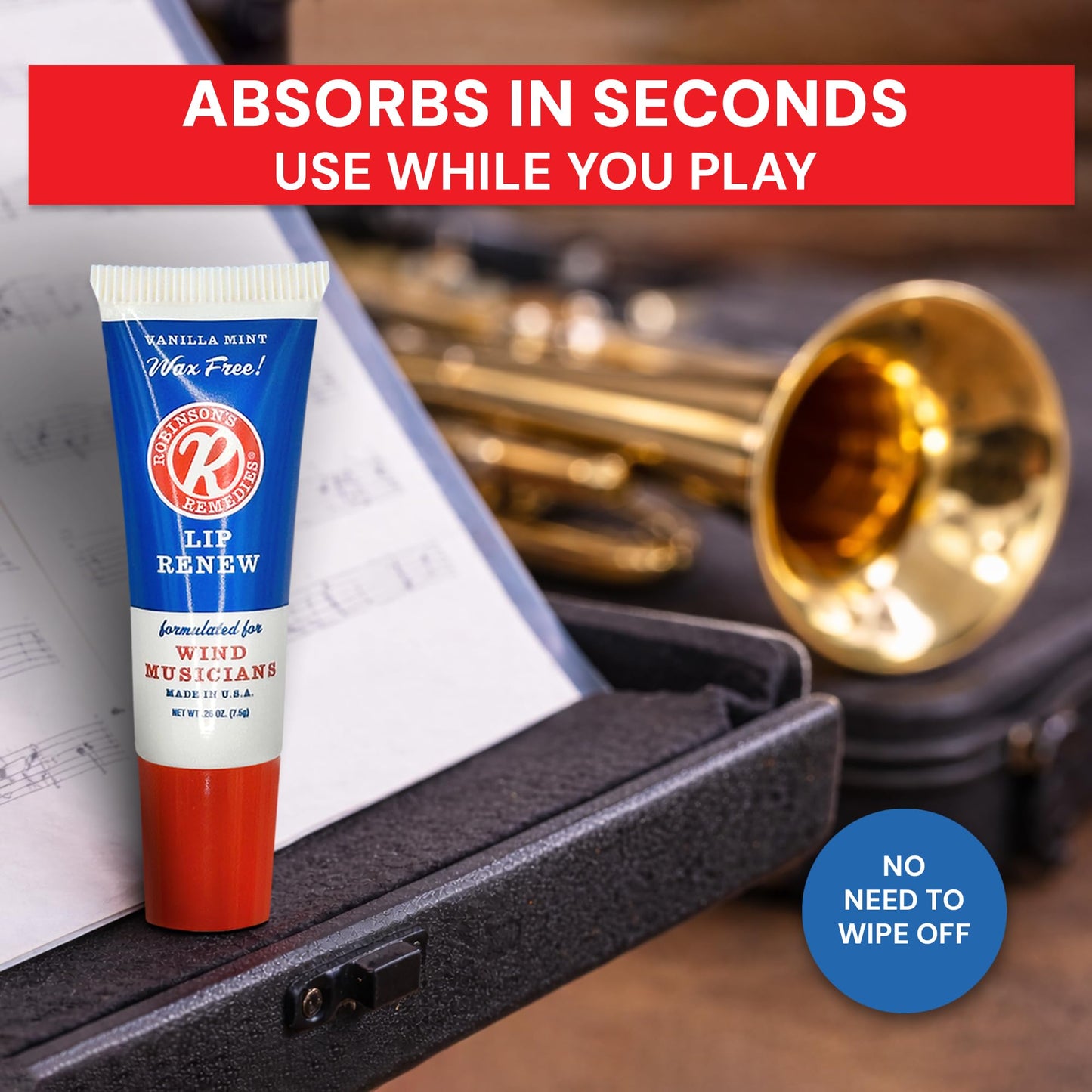 Robinson's Remedies Lip Renew Endurance Cream for Wind Musicians (15ml cosmetic tip airless bottle) Beauty and Personal Care Robinson's Remedies