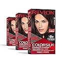 Revlon Colorsilk Beautiful Color Permanent Hair Color, (OLD VERSION) 20 Brown/Black (Pack of 3)