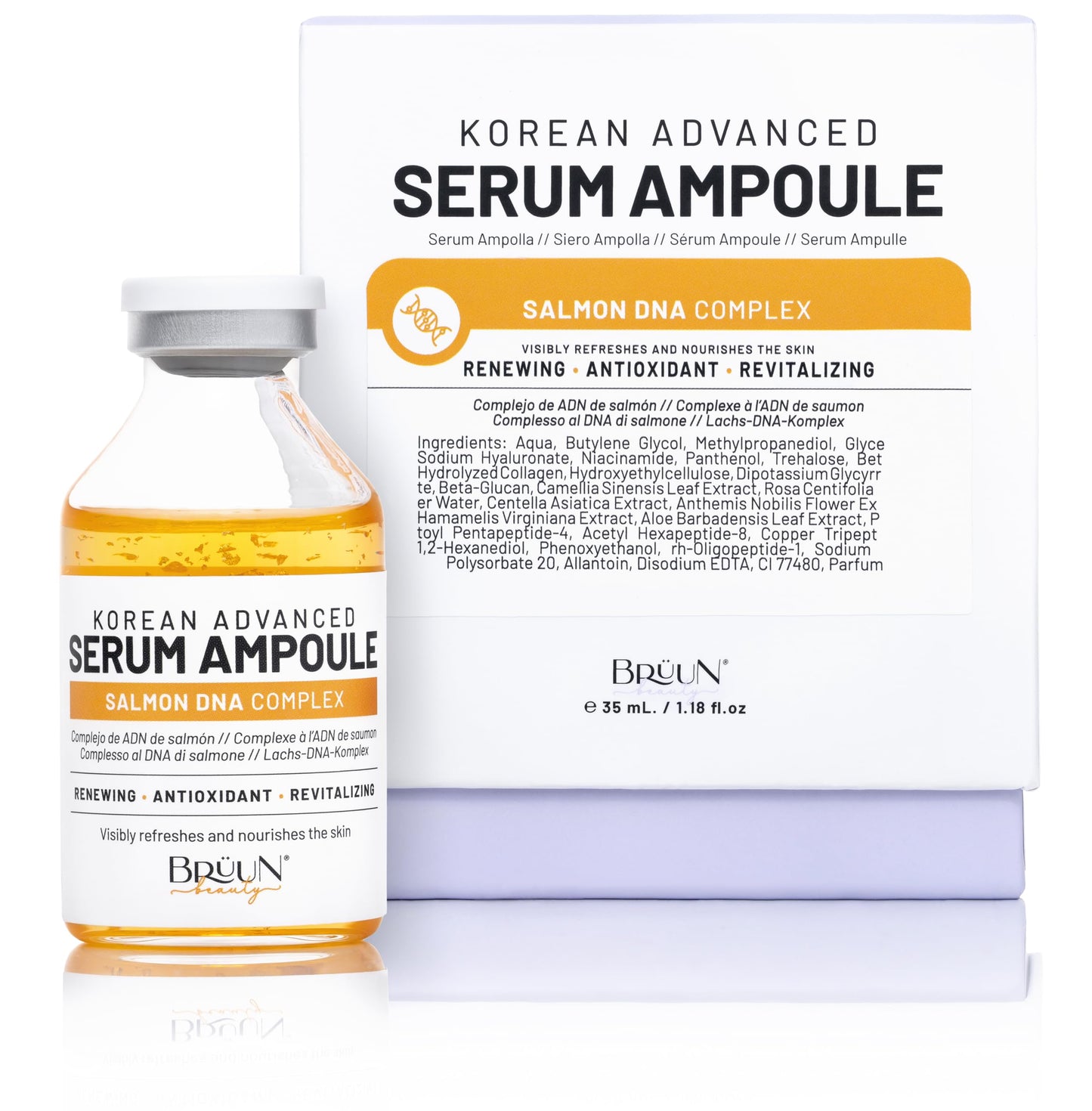 BRÜUN SD - Control Salmon DNA Ampoule - Micro Needling Korean Serum Booster for Face and Body to Use with and without Derma Pen Microneedling Skin
