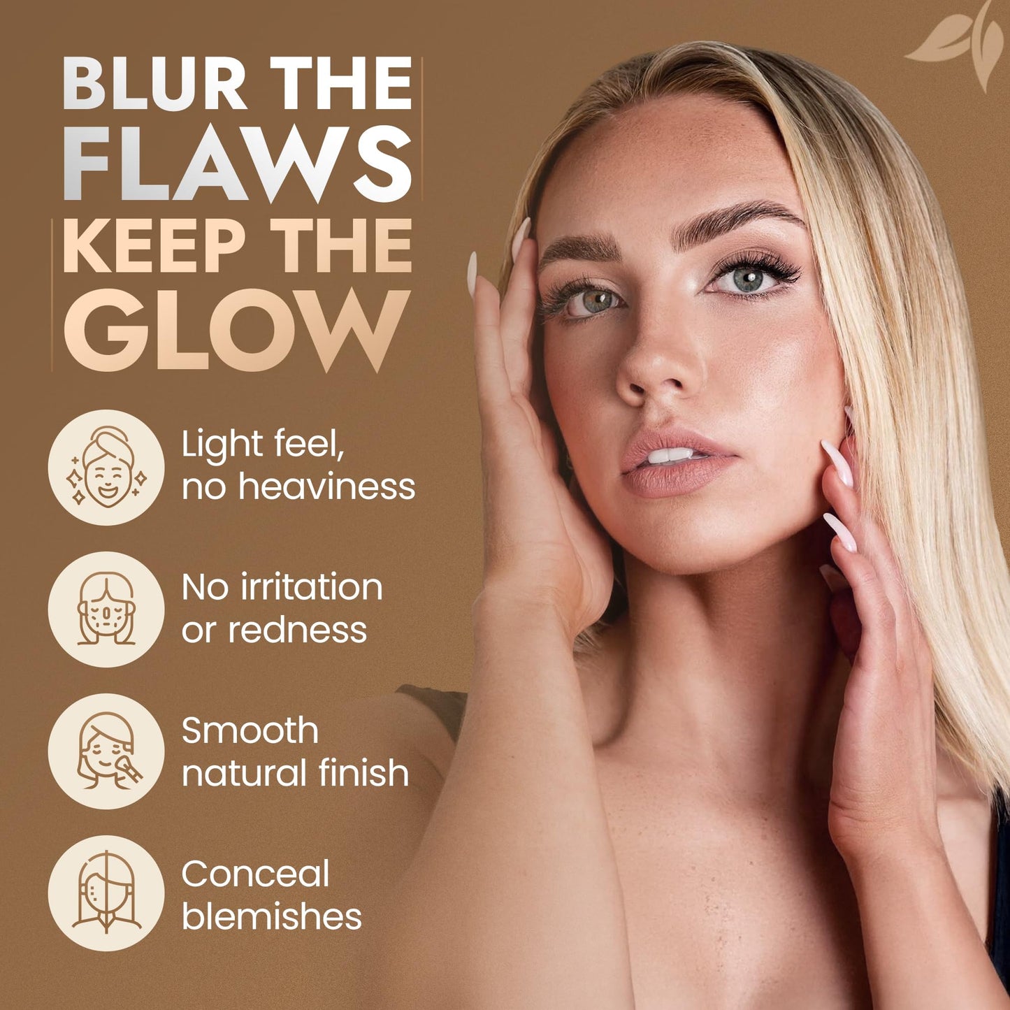 BaeBlu InstaFame Loose Powder Foundation, Create - Full Coverage Matte Natural Mineral Foundation for Sensitive & Acne-Prone Skin - Non-Nano Zinc