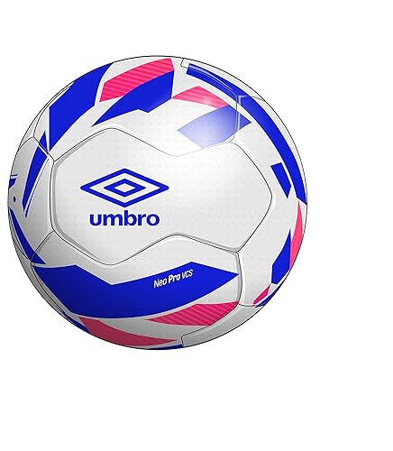 Umbro Neo Pro Soccer Ball Size 5, White/Spectrum Blue/Bright Marigold/Teaberry Size 5