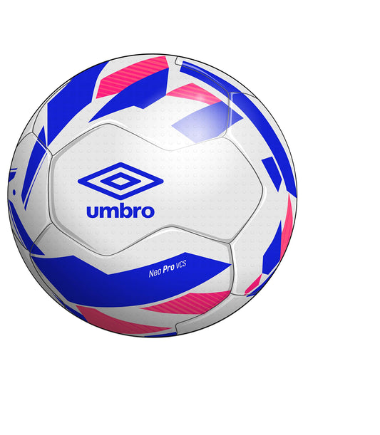 Umbro Neo Pro Soccer Ball Size 5, White/Spectrum Blue/Bright Marigold/Teaberry Size 5
