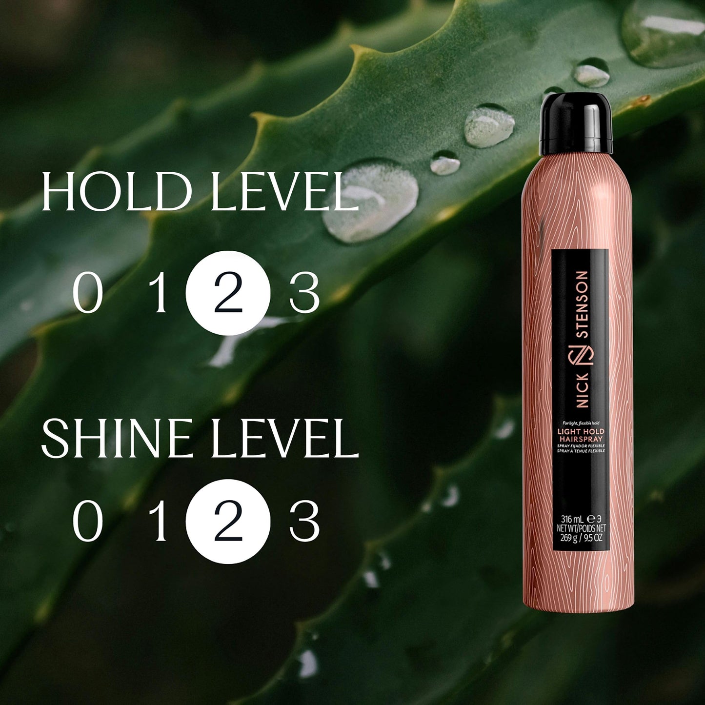 Nick Stenson Light Hold Hair Spray, Provides Hold and Protection from Humidity, Strengthens & Adds Flexibility, Fast-Drying Hair Spray for Daily