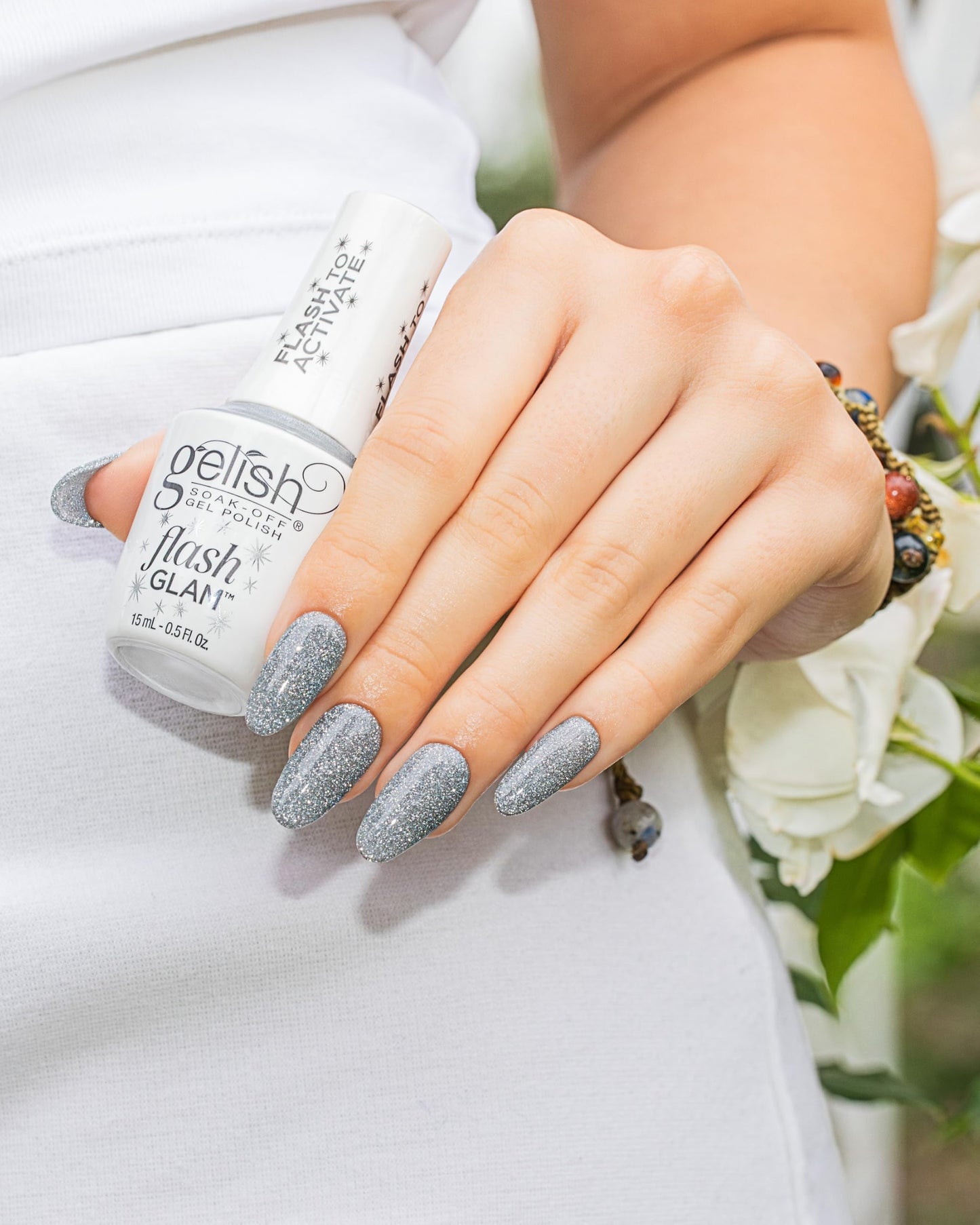 Gelish Flash Glam Sparkling Glitter Gel Polish - Dripping in Bling, 15 mL Beauty & Personal Care Gelish