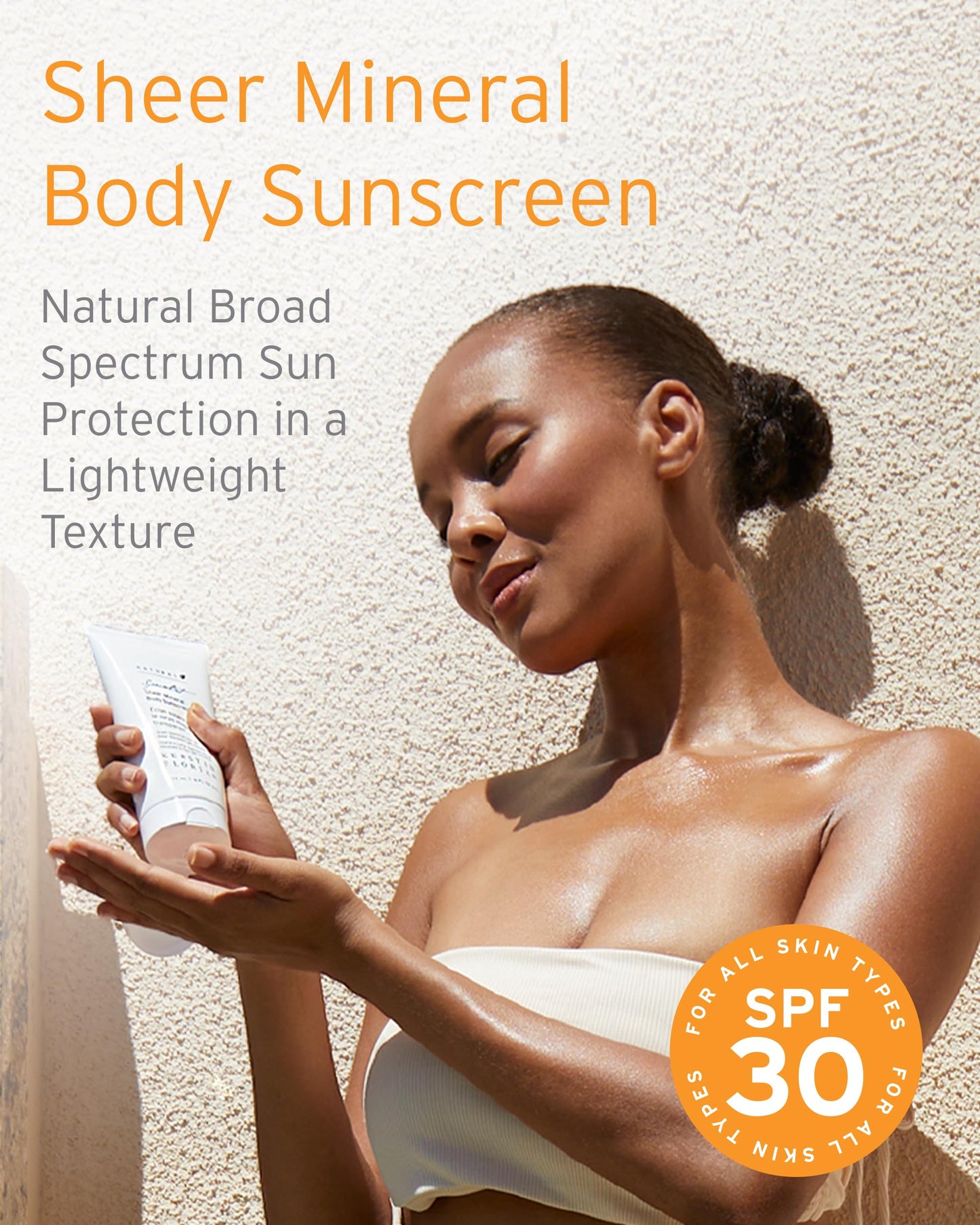 Kerstin Florian Sheer Mineral Body Sunscreen SPF 30 | Waterproof UVA/UVB Sun Protection with Natural Zinc Oxide | Reef Safe Fragrance Free Formula