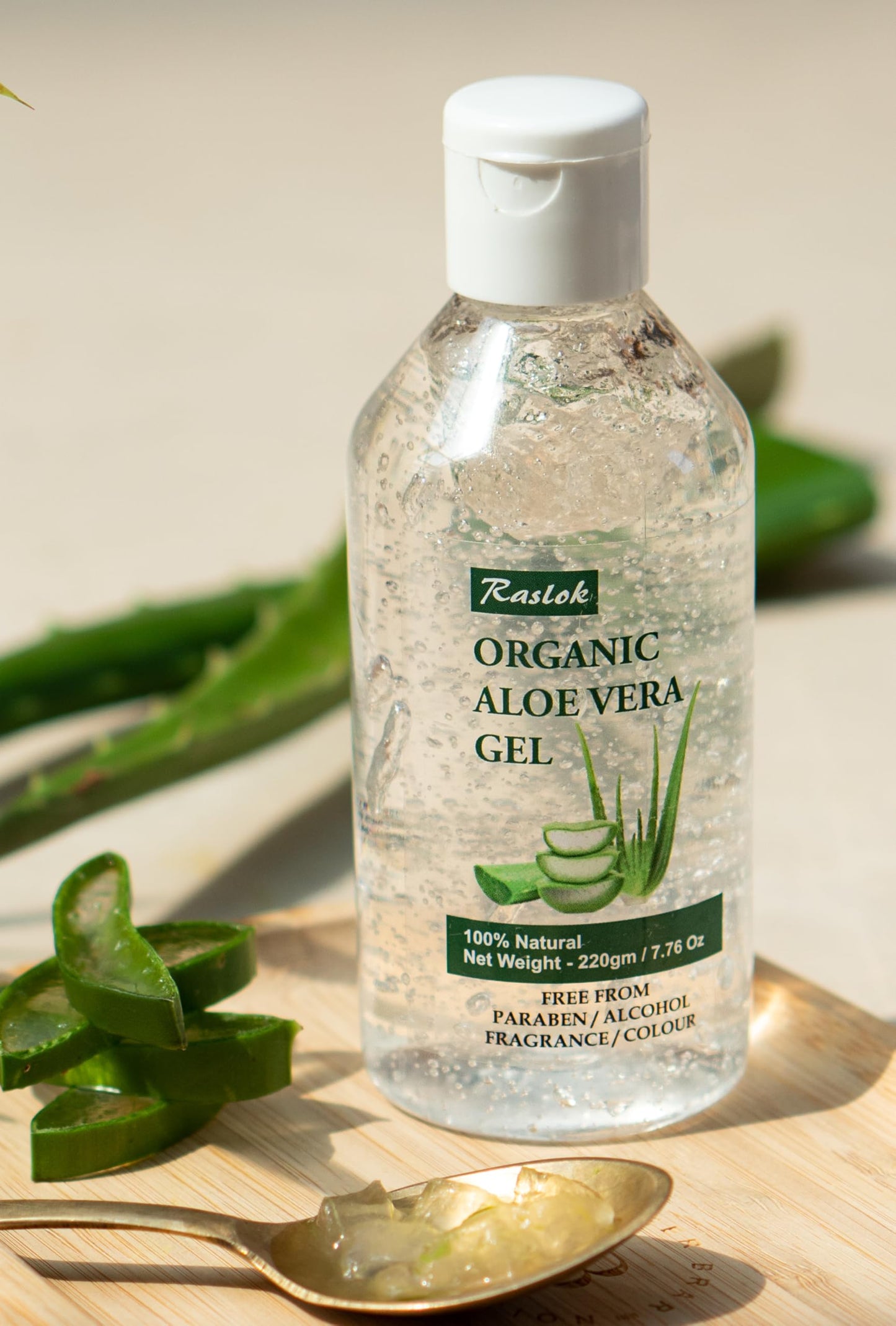 Raslok Aloe Vera Gel | 99% Pure Natural Aloe Gel For Moisturizing Face Skin & Hair Care,Durable Moisturizing Hydrating Soothing, Non-Sticky (7.7 OZ) Beauty and Personal Care Raslok