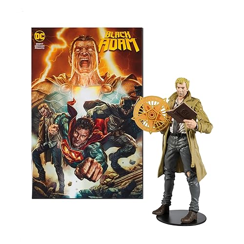 McFarlane Toys - DC Direct 7IN Figure with Comic - Black ADAM WV1 - John Constantine, Multicolor
