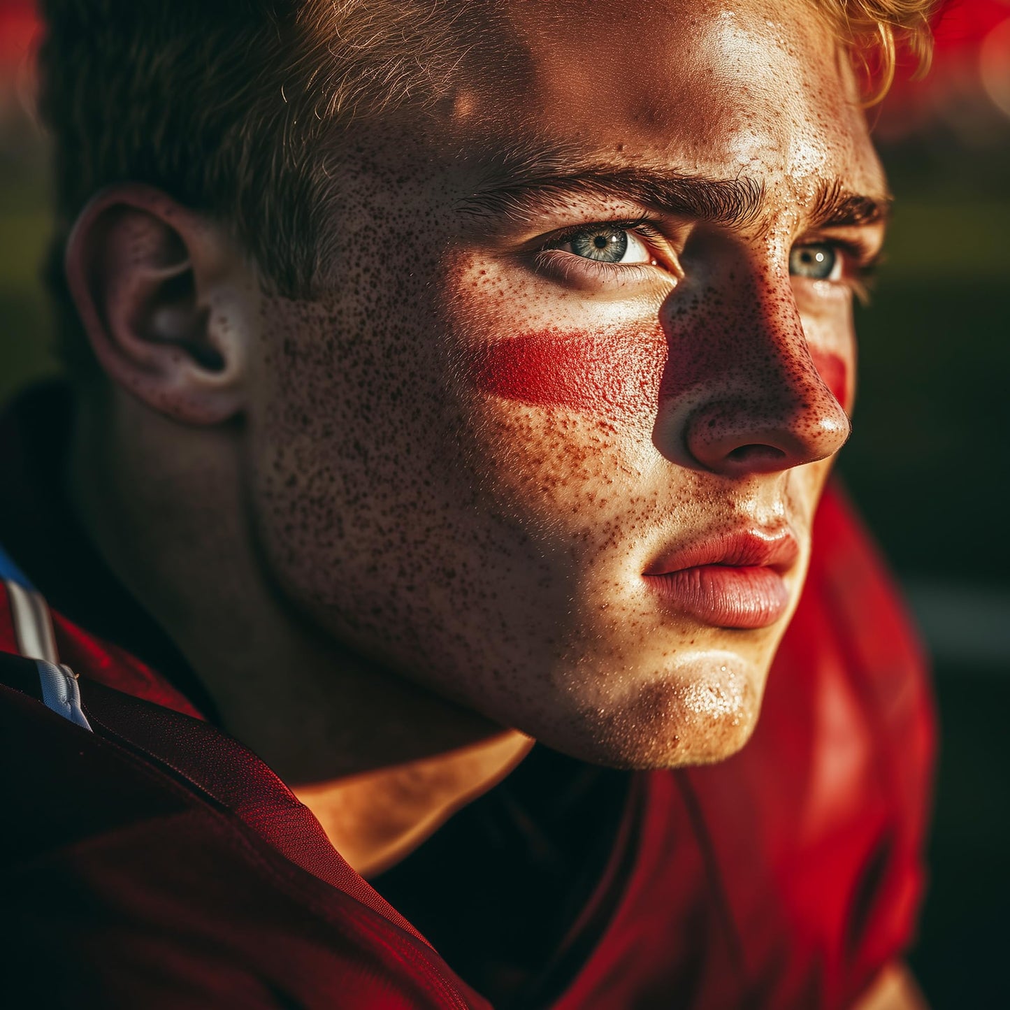 Cannon Sports Face Body Paint Stick for Football Baseball Softball Lacrosse Hockey - Sweatproof, Long-Lasting, Anti-Glare (Red)