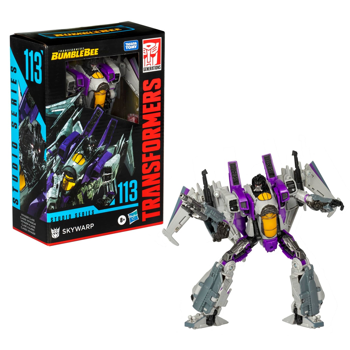 Transformers Toys Studio Series Voyager Bumblebee 113 Skywarp, 6.5-inch Converting Action Figure, 8+
