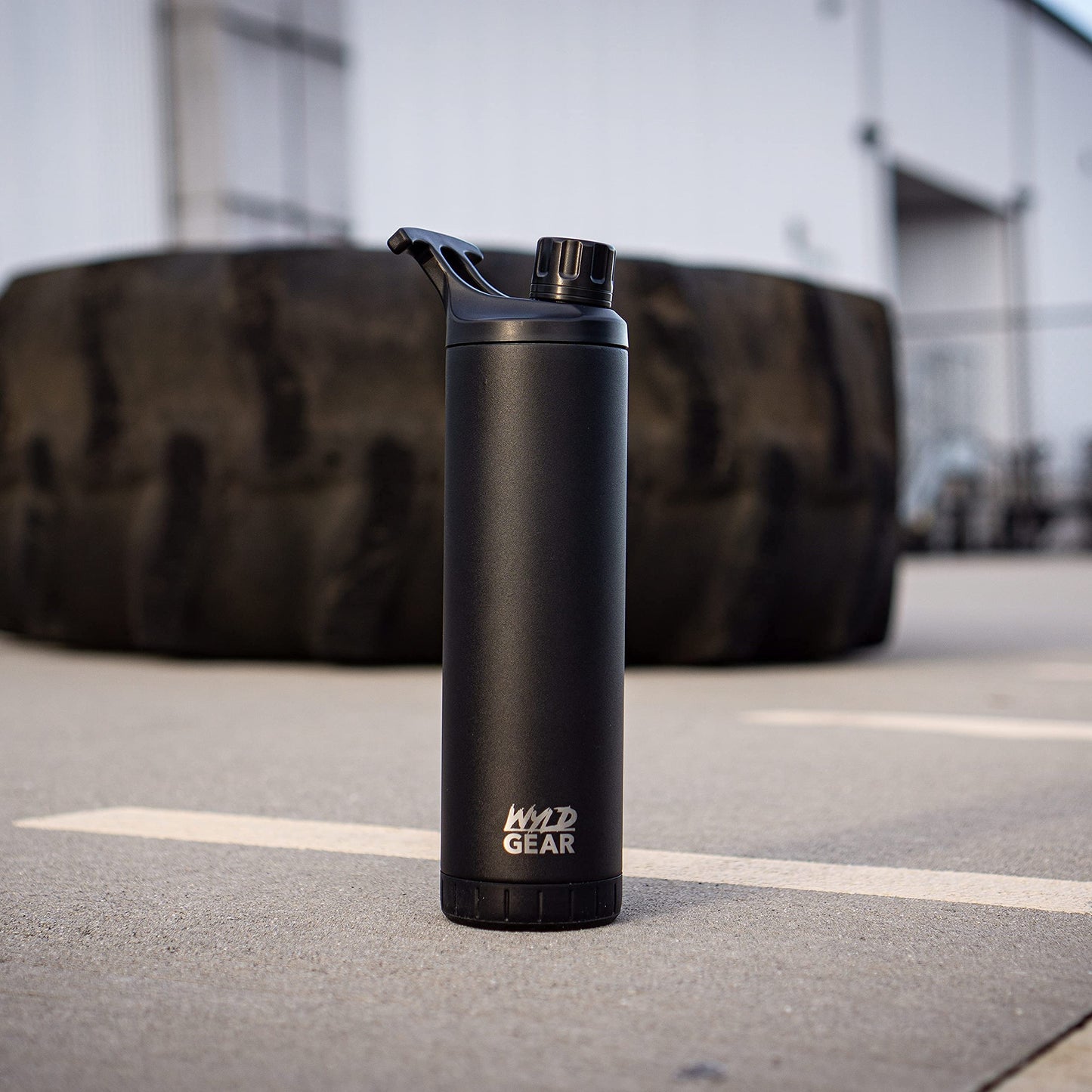 WYLD GEAR Mag Series - Stainless Steel Water Bottle with Magnetic Cap - 24oz Black