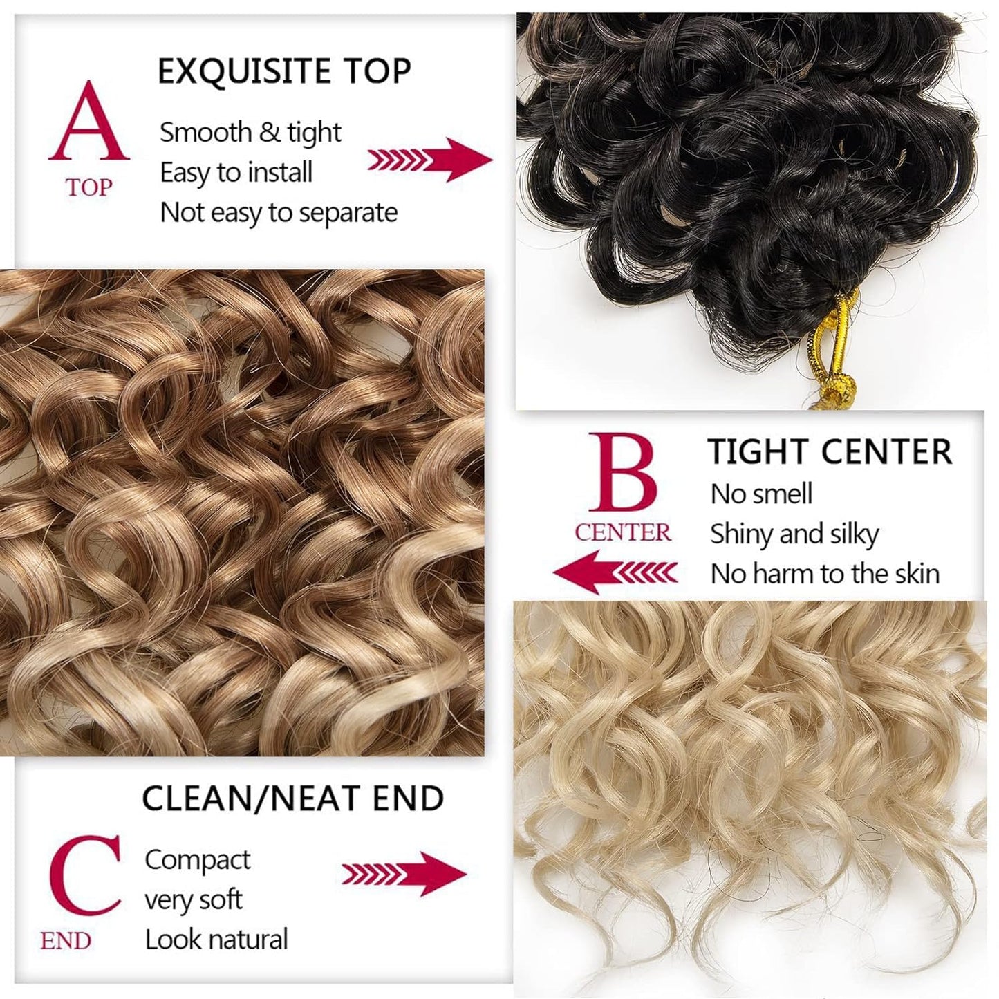 YXCHERISHAIR 8 Packs Curly Crochet Hair GoGo Curl Crochet hair for Women Deep Wave Braiding hair,Synthetic Bohemian Crochett Braid Water Wave Crochett Beauty and Personal Care YXCHERISHAIR
