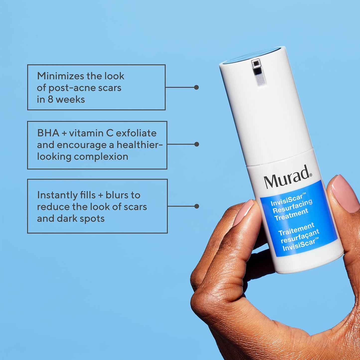 Murad InvisiScar Resurfacing Treatment - Acne Scar Solution with Vitamin C, Salicylic Acid & Centella Asiatica for Smoother Texture, Reduced