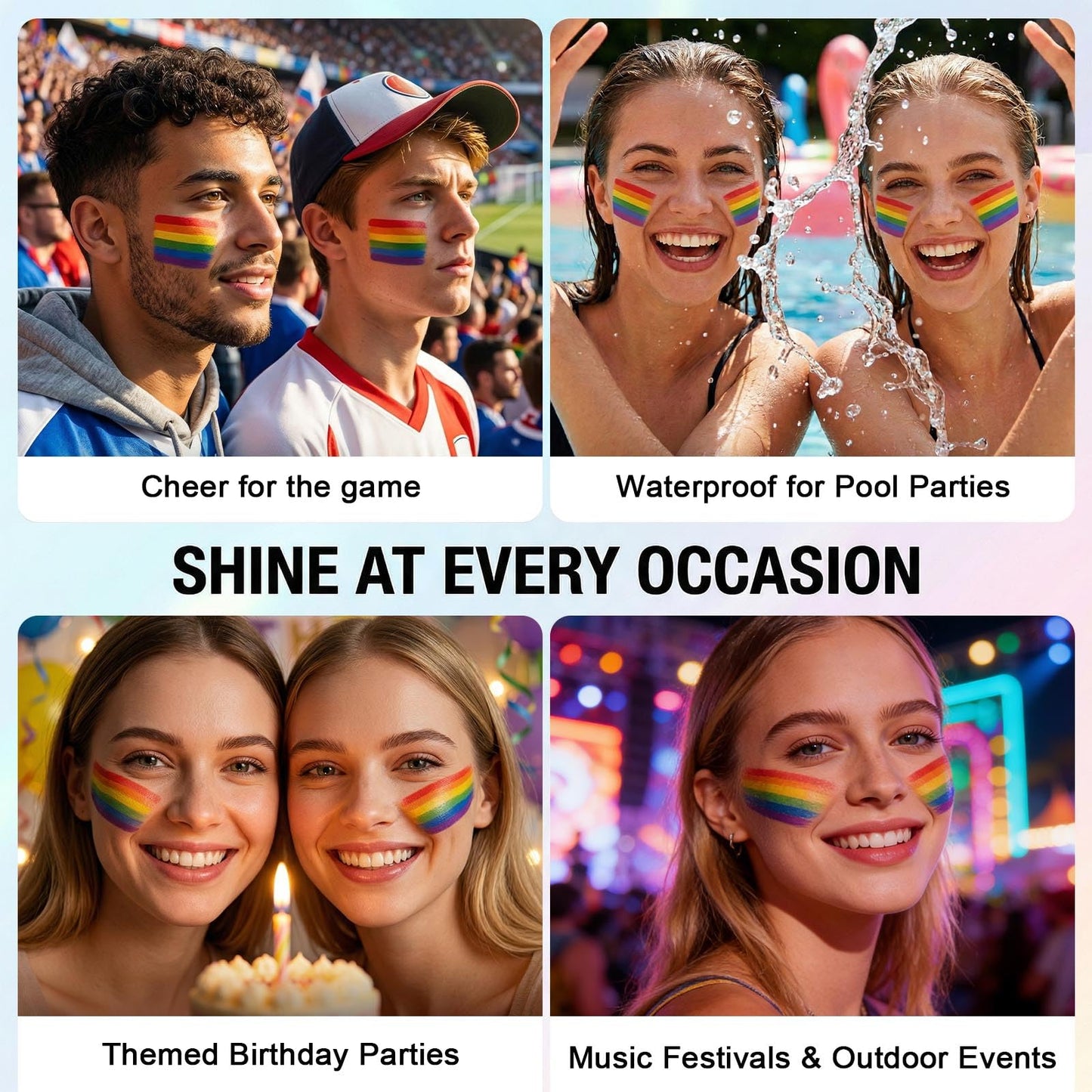 Pride Rainbow Face Paint Crayons Face Paint for Face and Body Paint Gay Pride Day Celebrations Party Any Parade Pride Day Celebrations Party