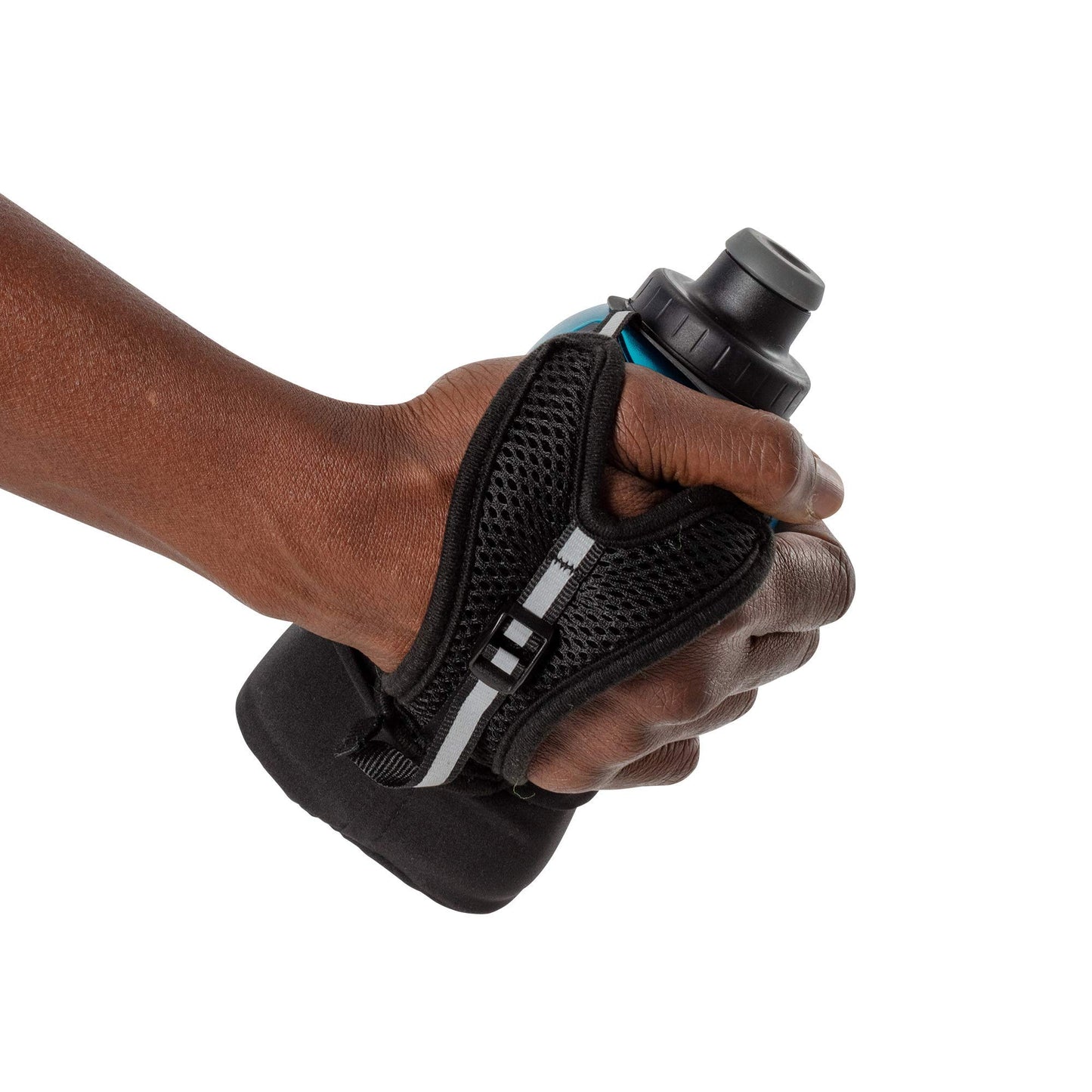 Nathan Running Handheld Water Bottle Adjustable No-Grip Quick Squeeze Lite Hand Strap. 12 oz Insulated Water Bottle. Reflective Hydration