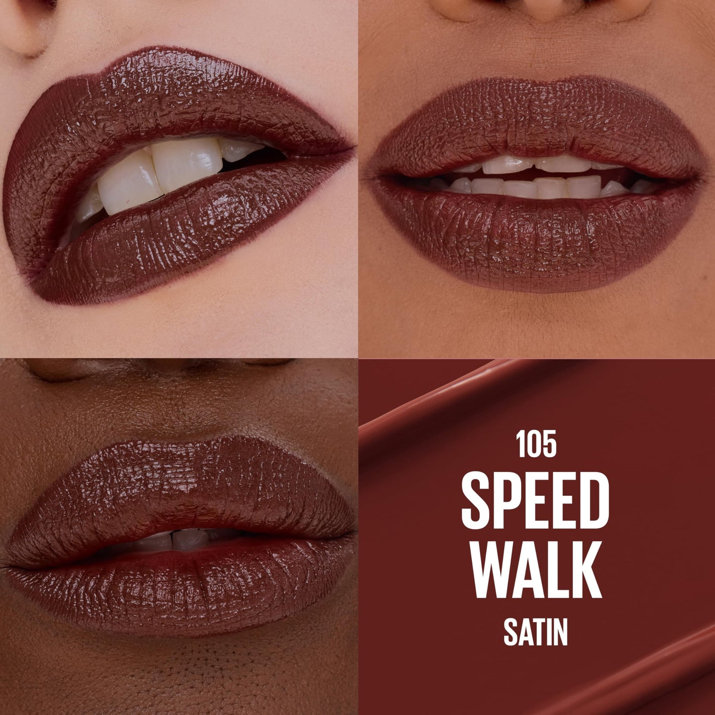 MAYBELLINE Serum Lipstick, Hydrating Lip Makeup with 8HRs of Lip Plumping Moisture with Hyaluronic Acid + Oil Blend, Speed Walk (Deep Espresso Brown