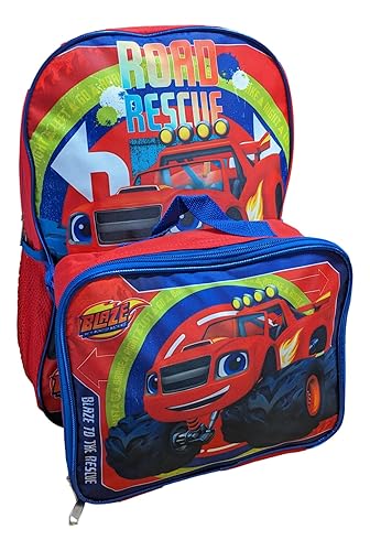 Ruz Blaze the Monster Machine Full Size 16 Inch Backpack with Detachable Lunch Box