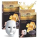 Azure Cosmetics 24K Gold and Caviar Anti Aging Luxury Face Mask - Hydrating & Firming Facial Mask - Helps Reduce Wrinkles & Fine Lines -