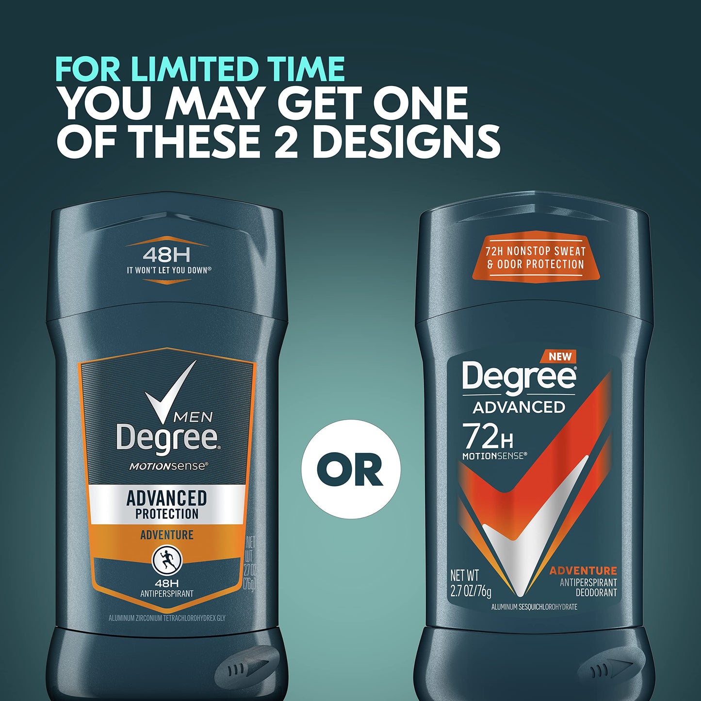 Degree Men 72-hour Antiperspirant Adventure Antiperspirant For Men With MotionSense Technology 2.7 oz Twin Pack Beauty and Personal Care Degree