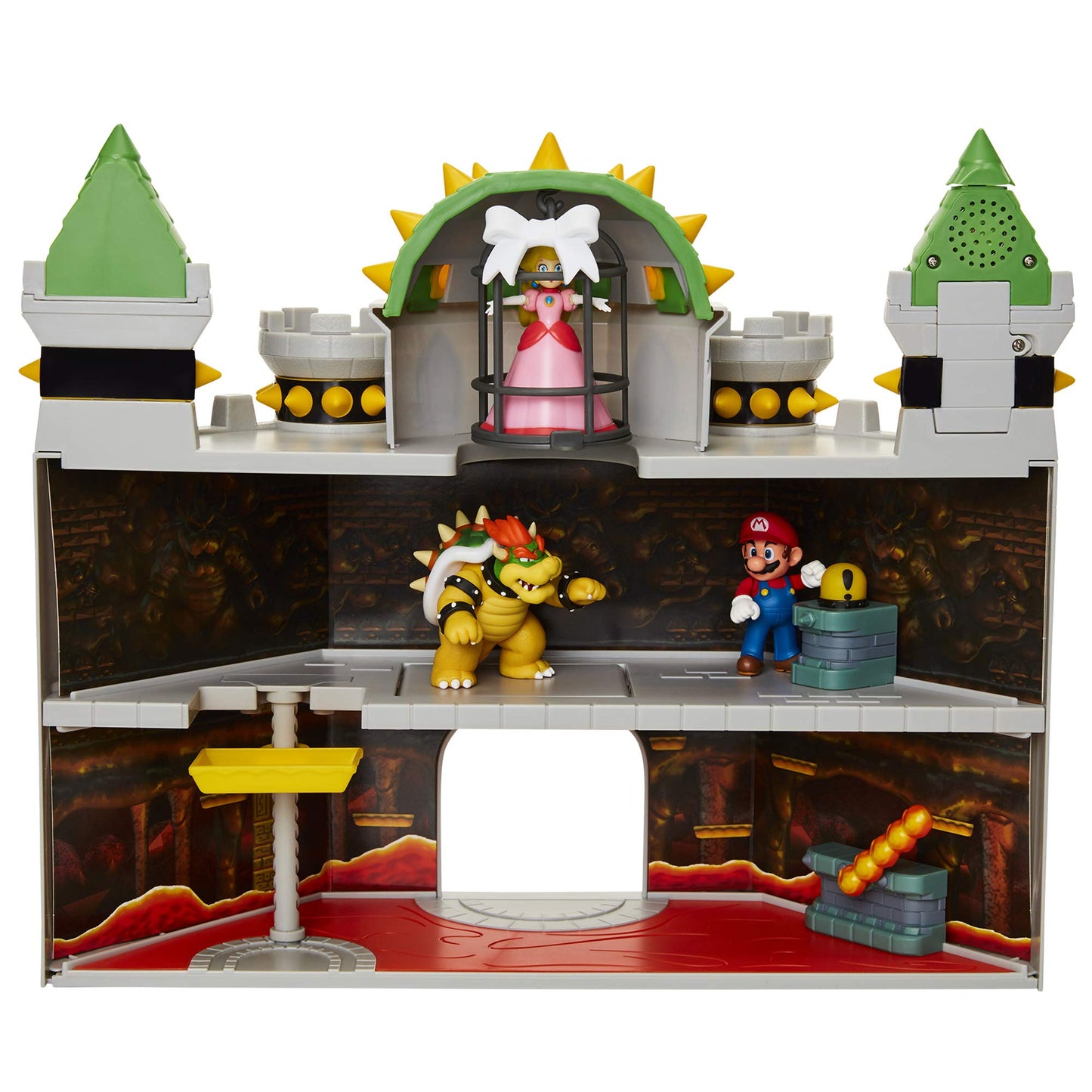 Super Mario Nintendo Deluxe Bowser's Castle Playset with 2.5" Exclusive Articulated Bowser Action Figure, Interactive Play Set with Authentic in-Game…