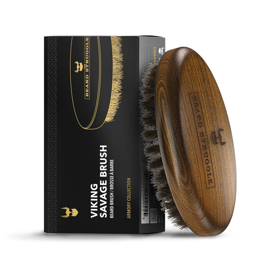 Beard Struggle Men's Beard Brush - Durable Nylon Bristles with Polished Beechwood Handle for Viking Savage Hair & Grooming - Perfect Travel Size Beauty and Personal Care The Beard Struggle