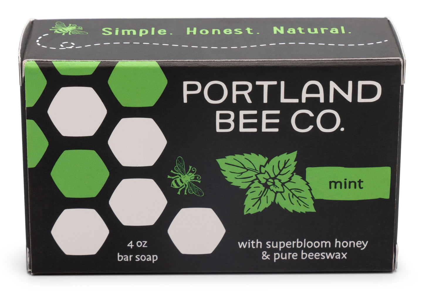 Portland Bee Co. All Natural Beeswax and Super Bloom Honey Bar Soap - Mint