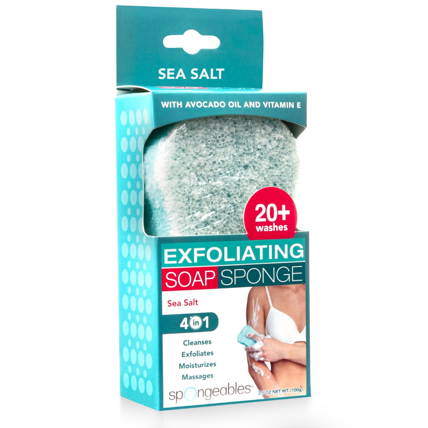 Spongeables Body Wash in a 20+ Wash Sponge, Sea Salt, 1 Count Beauty & Personal Care Spongeables