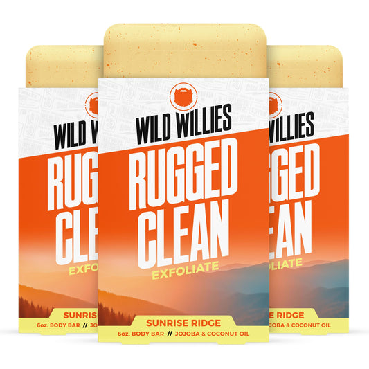 Wild Willies Mens Bar Soap - Moisturizing and Exfoliating Body Soap for Men with Coconut Oil and Jojoba Oil - Sunrise Ridge Citrus Scent - 6 oz, 3 Beauty & Personal Care Wild Willies