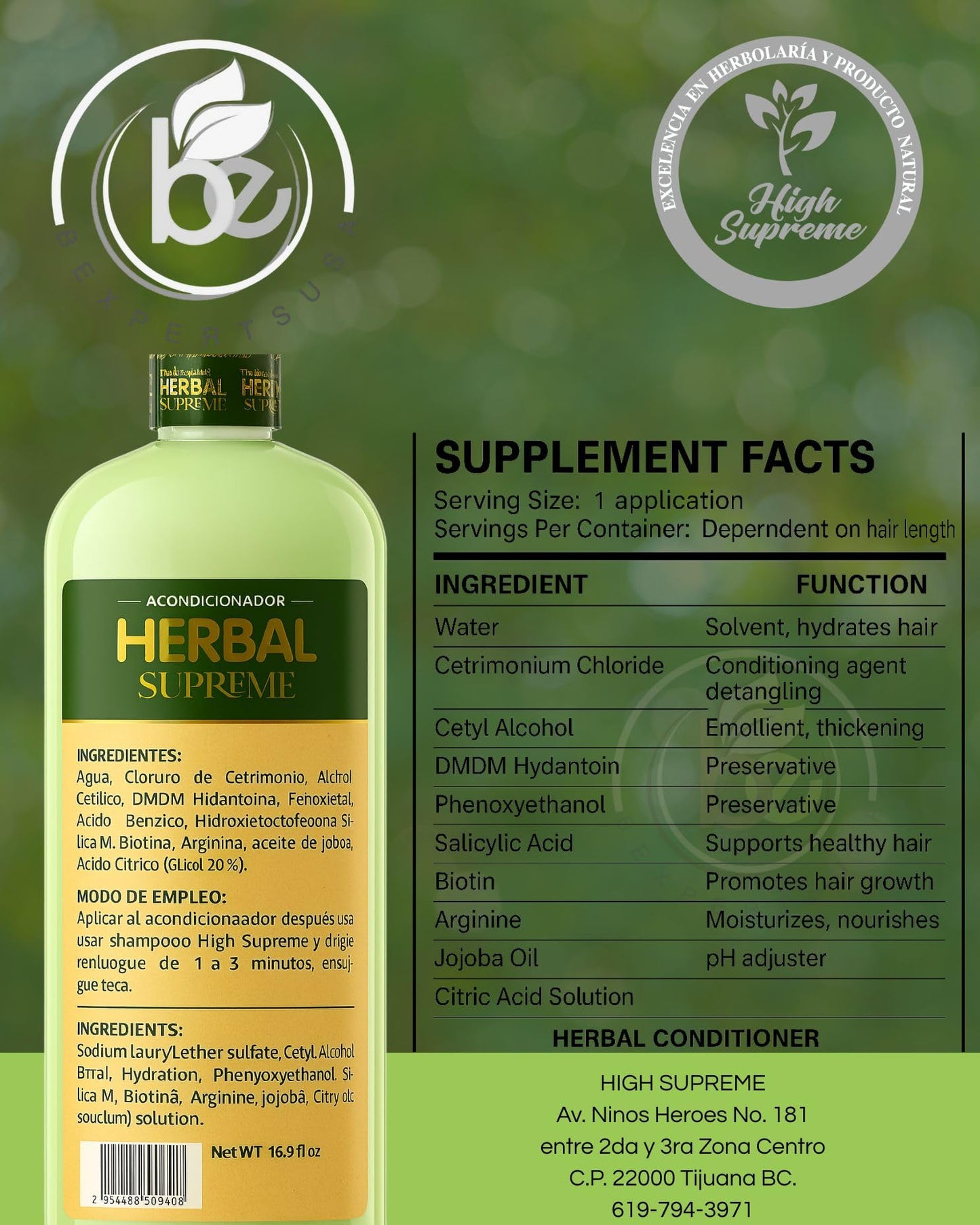 Herbal Shampoo + Conditioner Combo,1000 ml(33.8 fl oz)Each-W/Tepezcohuite,Nettle, Aloe Vera (Sábila),Neem, Rosemary,Horsetail & More-Natural Botanical
