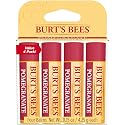 Burt's Bees Lip Balm, Moisturizing Lip Care, for All Day Hydration, 100% Natural, Pomegranate with Beeswax & Fruit Extracts (4 Pack)