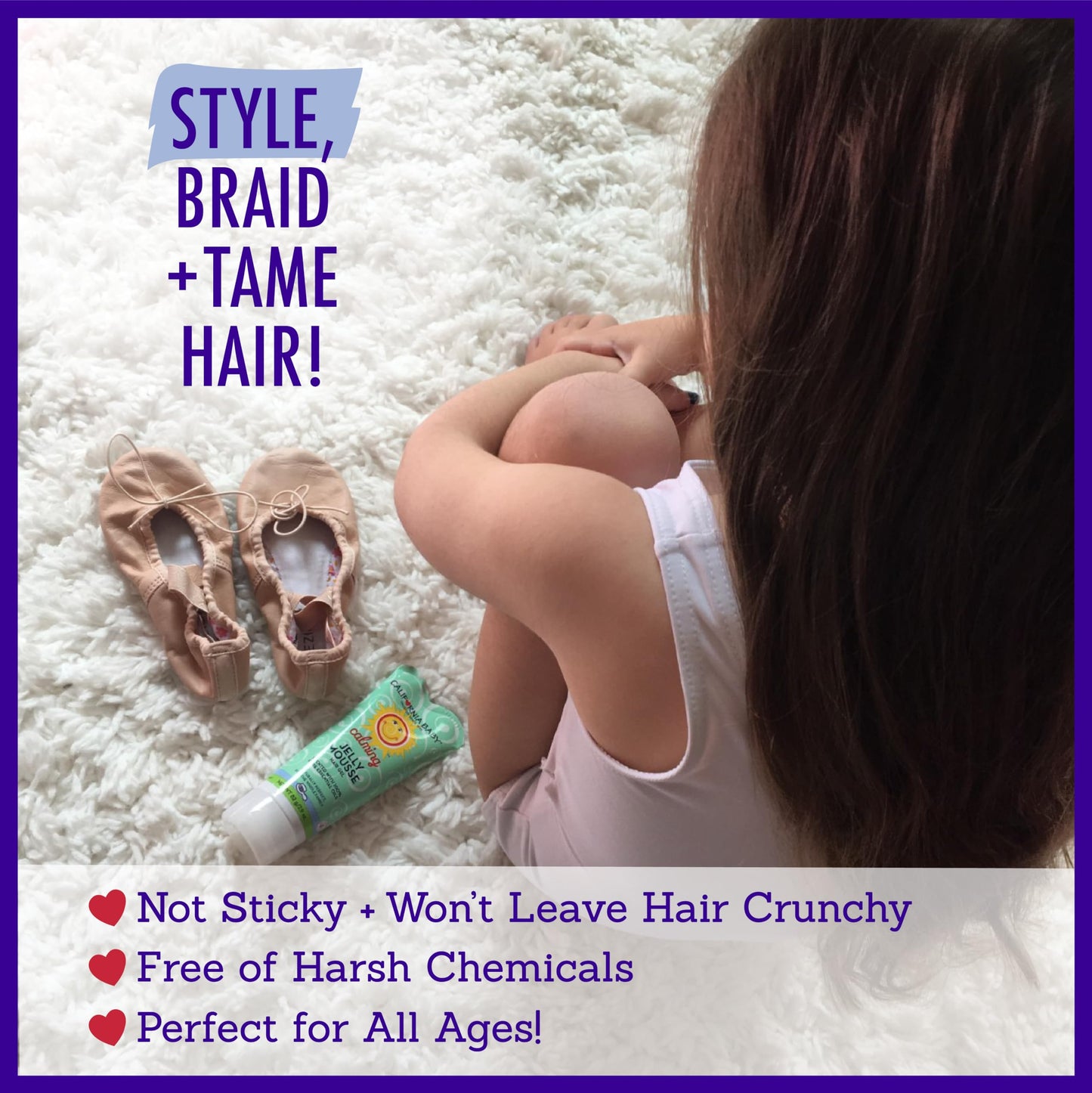 California Baby Calming Hair Gel for Kids | 100% Plant-Based Baby Hair Gel | Medium-Hold | Lavender Scent | Hypoallergenic| 82 g / 2.9 oz.