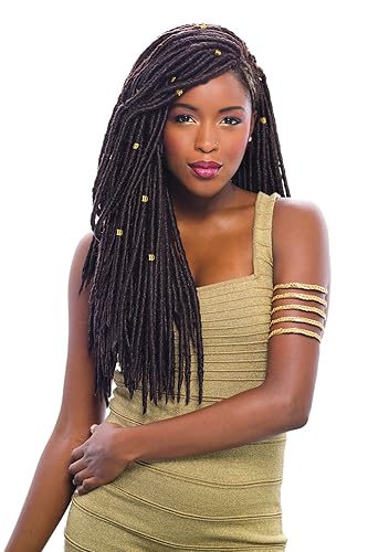 Janet Collection Synthetic Crochet Braiding Hair 2X MAMBO FAUX LOCS 18" (1B Off Black)