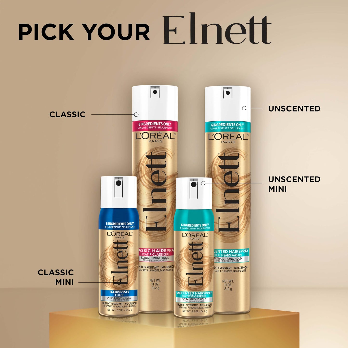 L'Oréal Paris Elnett Satin Extra Strong Hold Hairspray - Unscented, 11 oz.