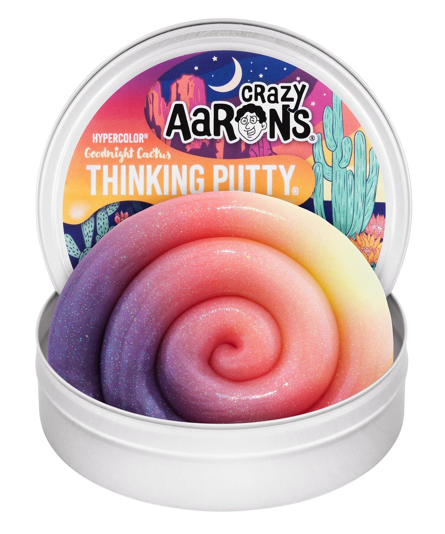 Crazy Aaron's Thinking Putty - Goodnight Cactus - Multi-Color Sensory Putty for Kids and Grown ups in a 4" Tin - Creative and Endless Fun, Stress…