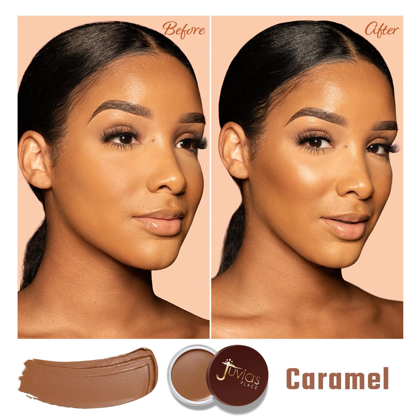 Juvia's Place Bronzed Cream Bronzer - Caramel - Smooth Cream Bronzer Pot for Sun-Kissed Glow & Warmth, Buildable & Blendable Makeup Contour