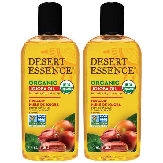 Desert Essence Organic Jojoba Oil -- 4 fl oz (Pack of 2)