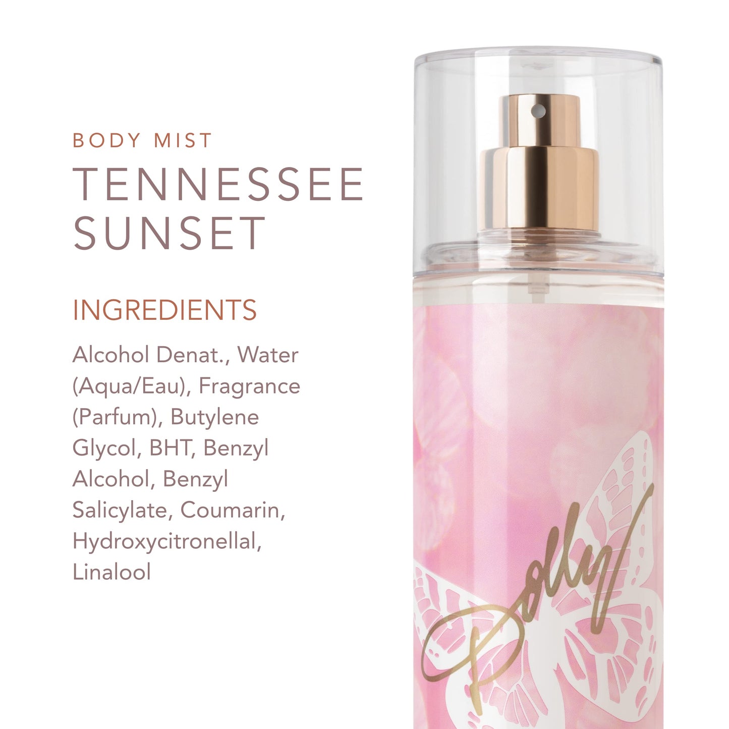 Dolly Parton Tennessee Sunset Body Mist by Scent Beauty - Perfume for Women - Fruity, Floral and Feminine Fragrance with Notes of Honeysuckle, Vanilla
