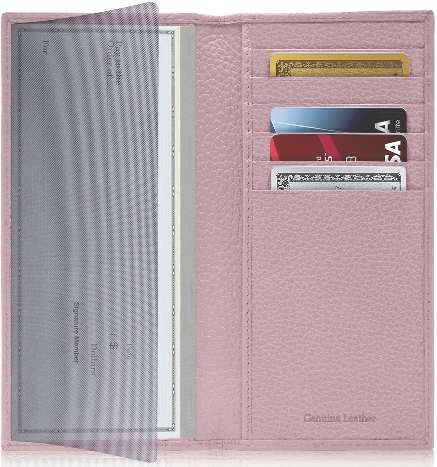 Access Denied Genuine Leather Checkbook Cover For Women & Men - Checkbook Holder For Duplicate Checks Card Wallet RFID