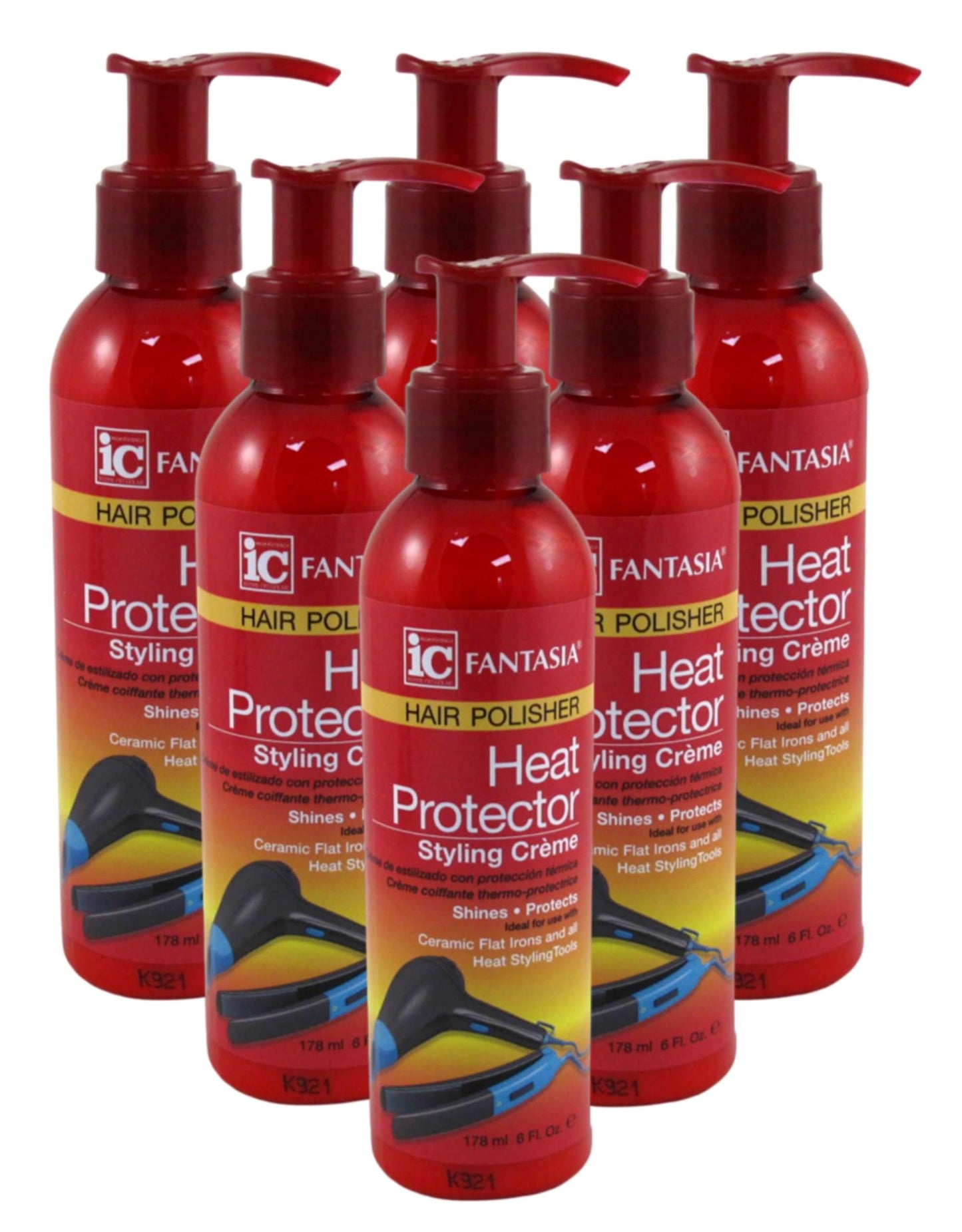 Fantasia Ic Heat Protector Styling Cream Polisher 6 Ounce (Pack of 6)