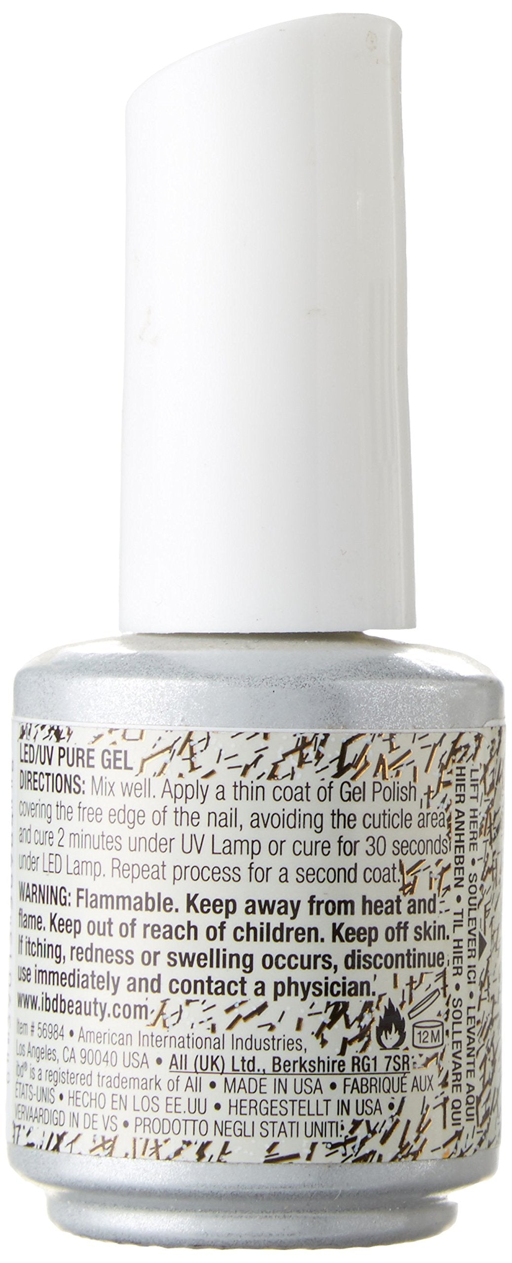 IBD Just Gel Soak Off Black White Glitter Nail Polish, Hypnotic Hold Beauty & Personal Care IBD
