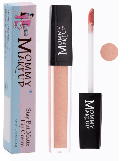 Mommy Makeup Stay Put Matte Lip Cream - Kiss-proof, Transfer-proof, Waterproof, Long Lasting Lipstick - Non-Drying Formula Infused with Vitamin E