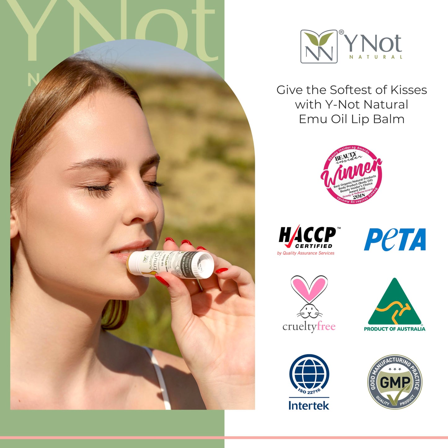 Emu Oil Moisturizing Lip Balm - Hydrating Lip Balm with Extreme SPF50+ Sun Protection - 4-Hour Water Resistant, Fortified with Vitamin E, Amino Acids