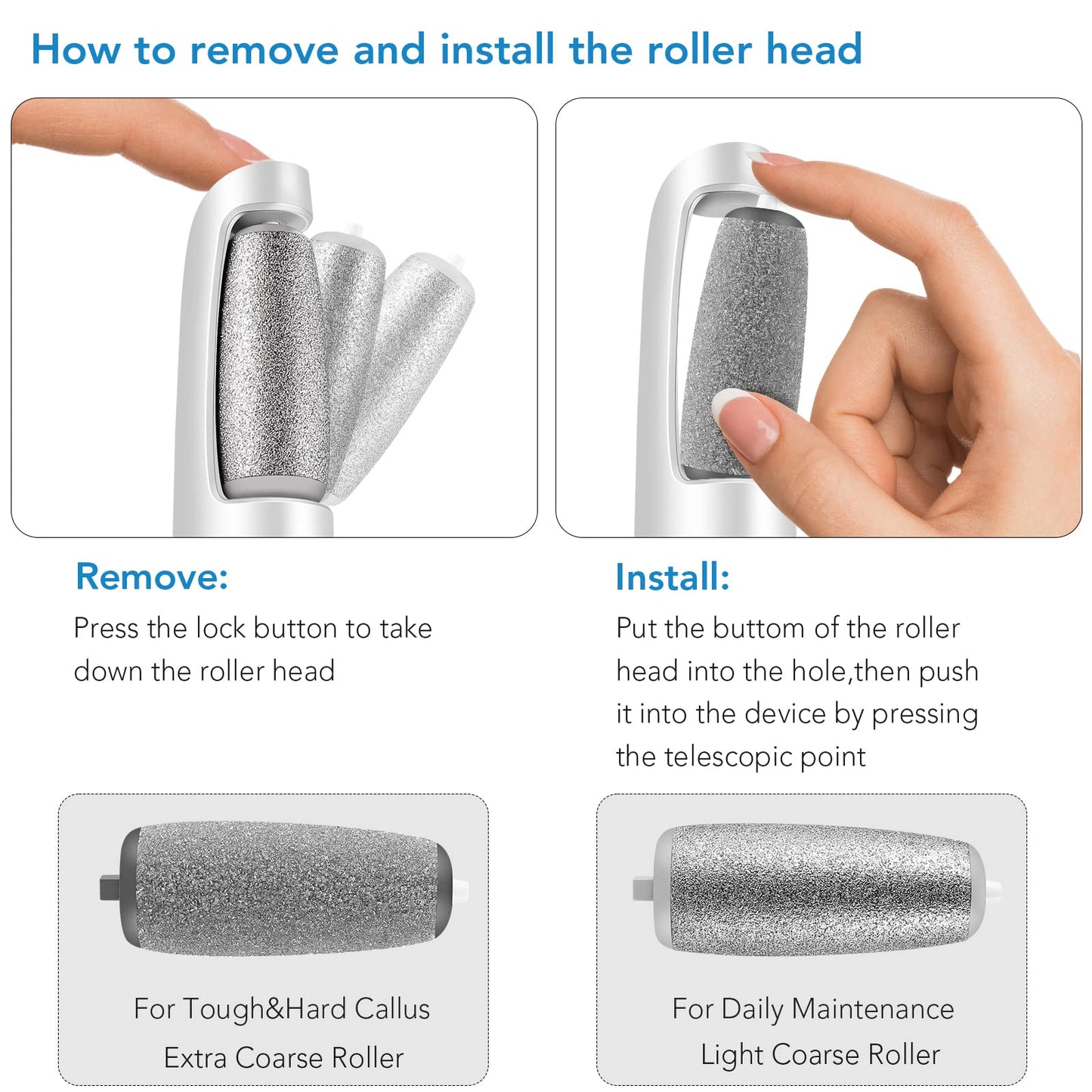 LINKEVAP Electric Callus Remover for Feet, Professional Pedicure Kit Foot Scrubber for Dry, Dead, Cracked, Hard Skin, at Home Feet Spa Care Kit