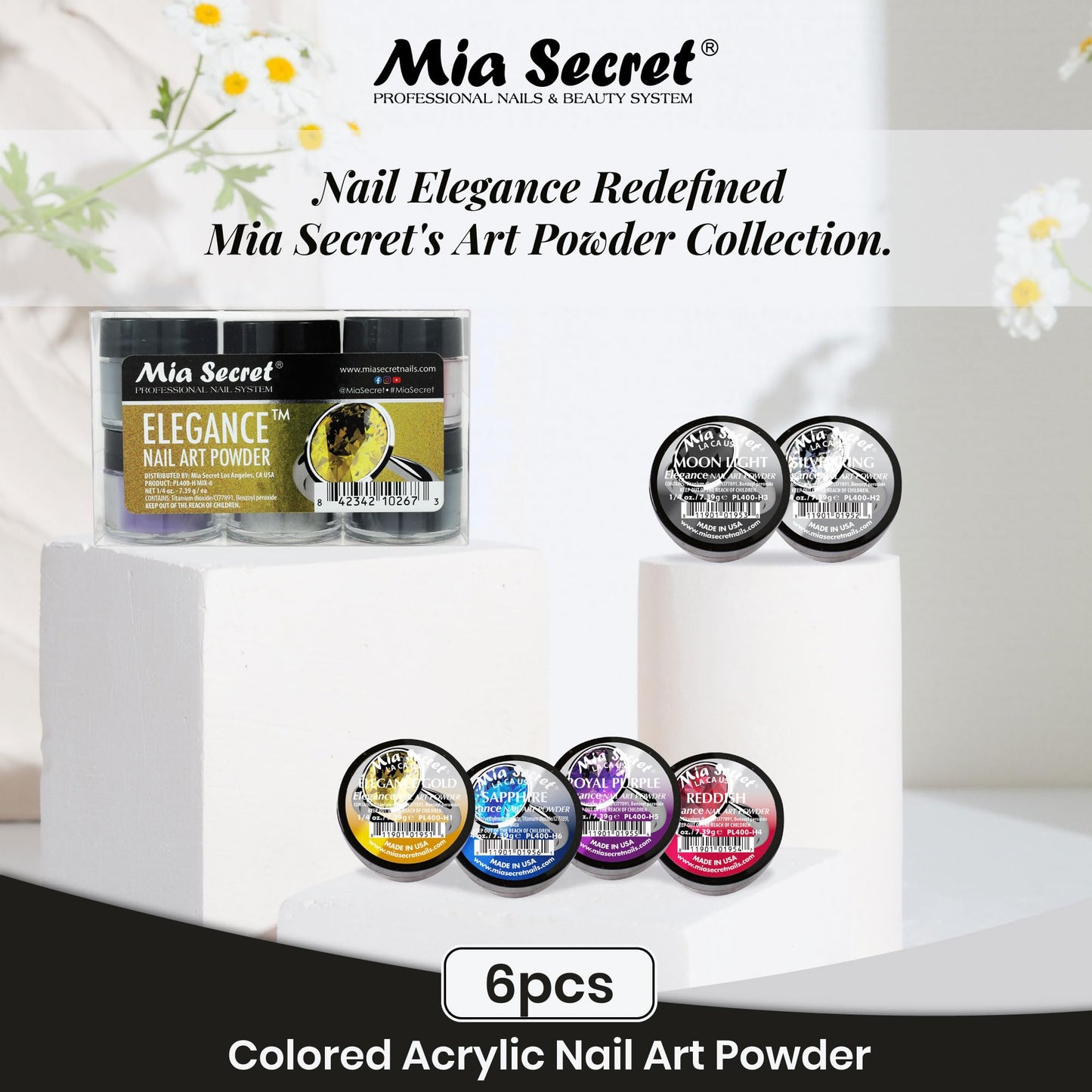 Elegance Nail Art Powder Collection(6PC) Beauty & Personal Care Mia Secret