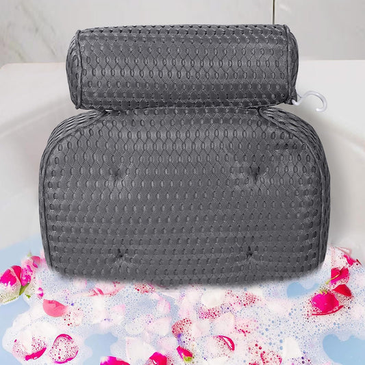 Bath Pillow for Tub Support Neck and Back, Bathtub Pillow Bath Accessories for Bathtub Women, Hot Tub Accessories for Adults Gray Beauty and Personal Care YIGO MASTER