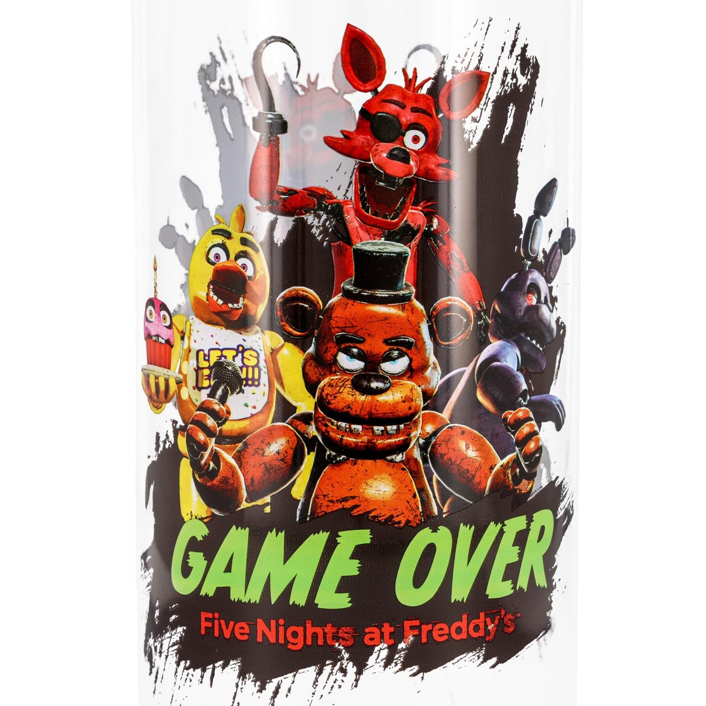 Silver Buffalo Five Nights at Freddy's Special Delivery Game Over Group 33.8oz Sports Water Bottle