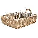 Simplify Large Shelf Storage Basket | Dimensions: 15"x 13"x 5"| 2 Carry Handles | Vertical Weave Design | Paper Rope Material | Great for Living…