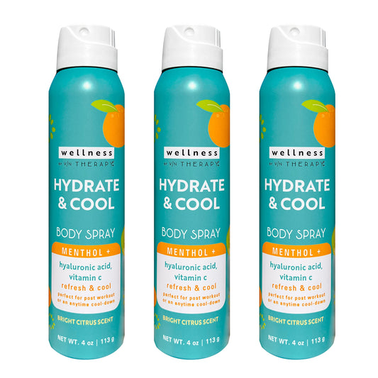 Village Naturals Therapy Wellness Hydrate & Cool Body Spray - Protect and Moisturize Skin with Vitamin C, Menthol and Hyaluronic Acid - Full Body