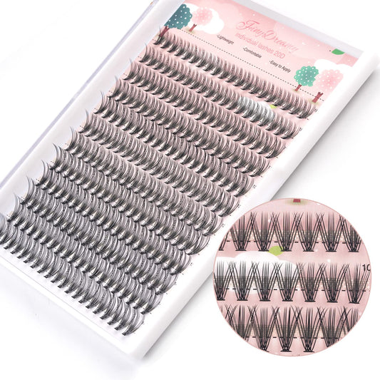 20D Lash Clusters, 240pcs Individual Lashes Extensions Volume Cluster Lashes, 10-14mm Mix Lengths 20 Roots C Curl 0.07mm Thickness eyelash and Apply